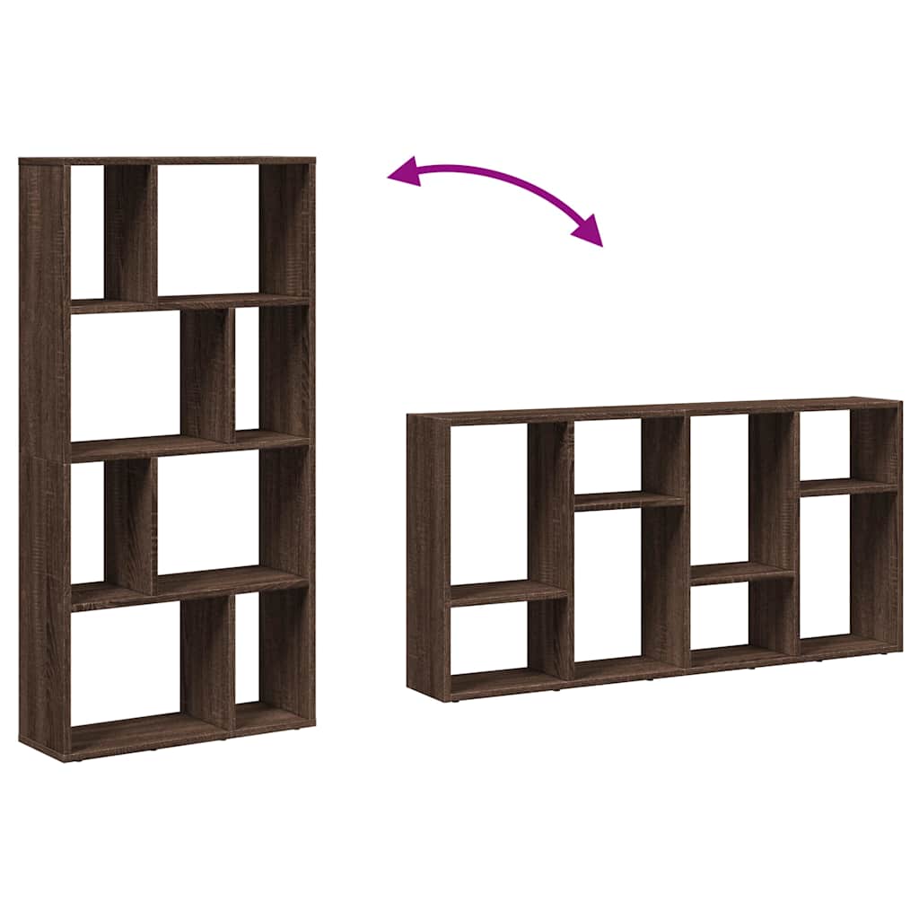 vidaXL Bookcase Brown Oak 60x20x120,5 cm Engineered Wood