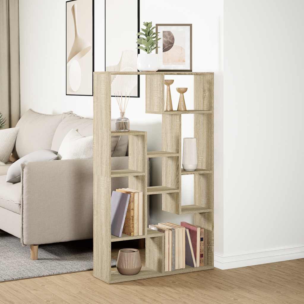 vidaXL Bookcase Sonoma Oak 72x20x120,5 cm Engineered Wood