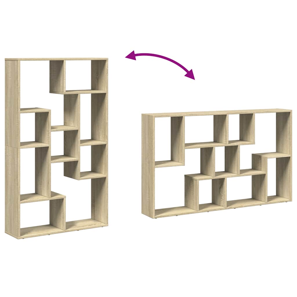 vidaXL Bookcase Sonoma Oak 72x20x120,5 cm Engineered Wood