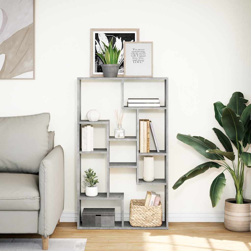 vidaXL Bookcase Concrete Grey 72x20x120,5 cm Engineered Wood