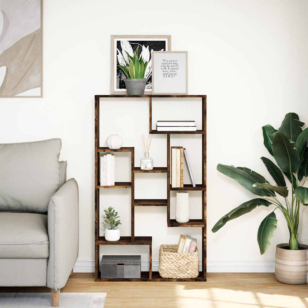 vidaXL Bookcase Smoked Oak 72x20x120,5 cm Engineered Wood