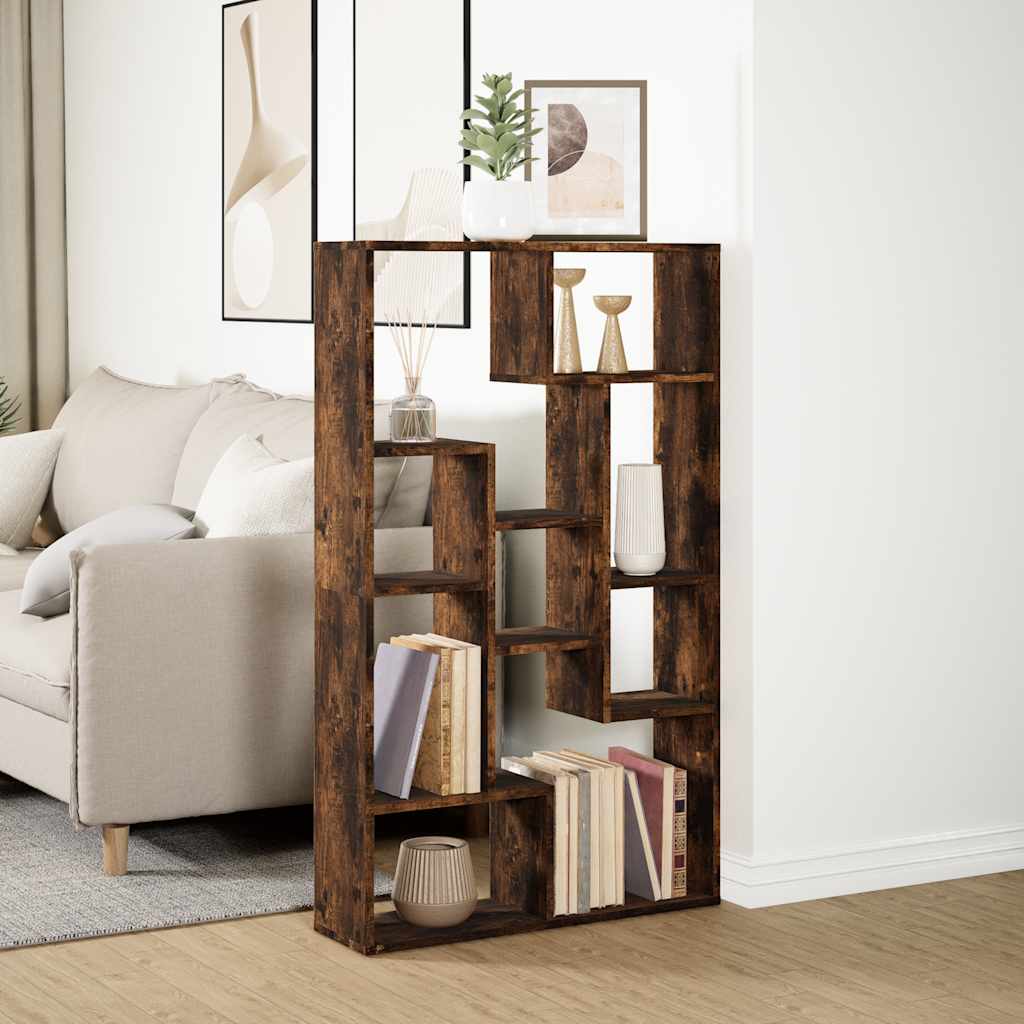 vidaXL Bookcase Smoked Oak 72x20x120,5 cm Engineered Wood