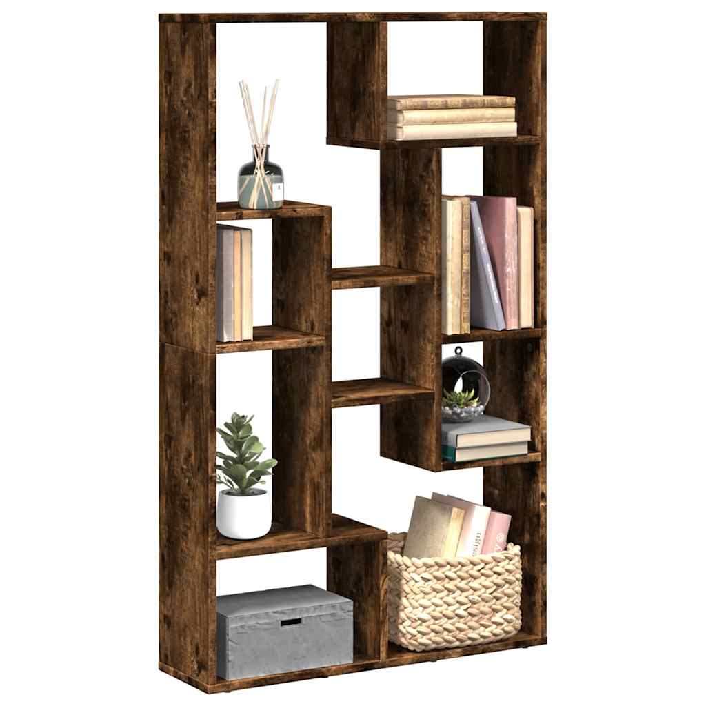vidaXL Bookcase Smoked Oak 72x20x120,5 cm Engineered Wood