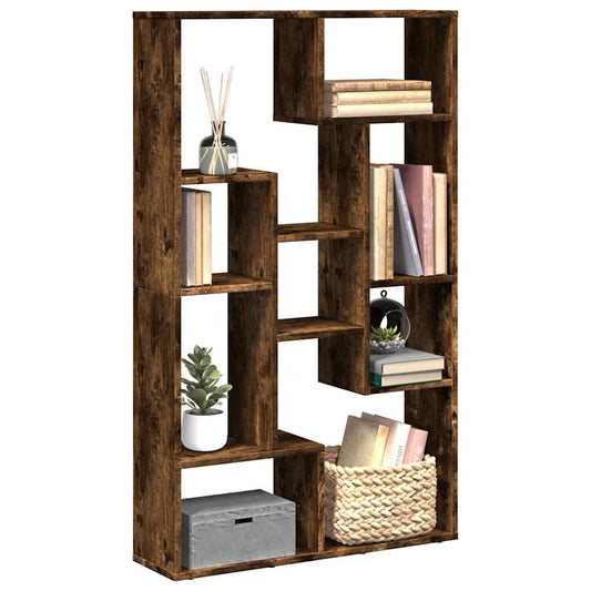 vidaXL Bookcase Smoked Oak 72x20x120,5 cm Engineered Wood