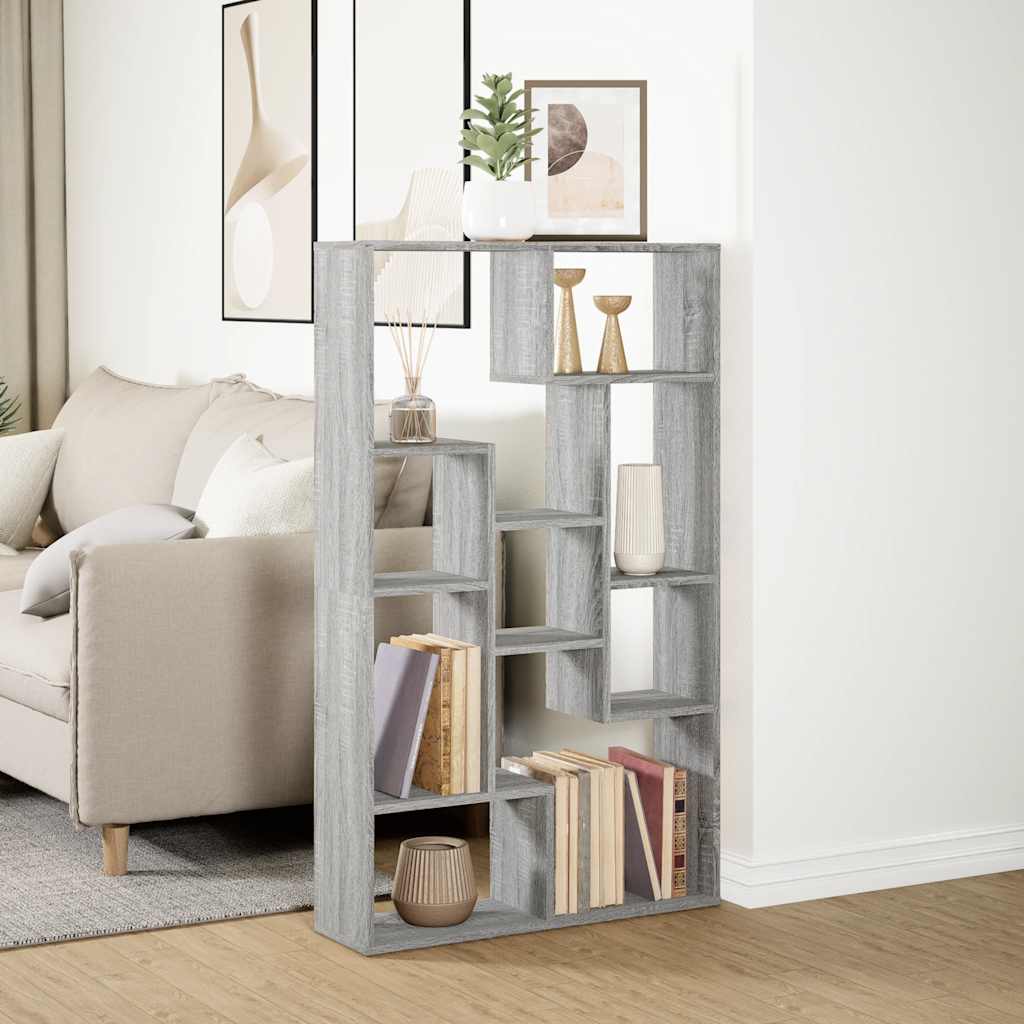 vidaXL Bookcase Grey Sonoma 72x20x120,5 cm Engineered Wood