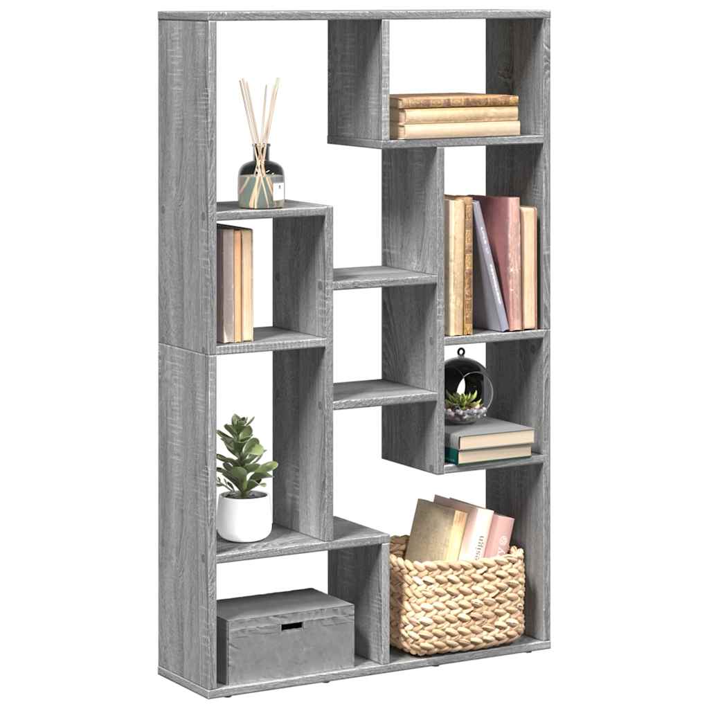 vidaXL Bookcase Grey Sonoma 72x20x120,5 cm Engineered Wood