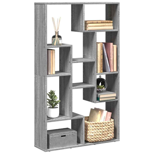 vidaXL Bookcase Grey Sonoma 72x20x120,5 cm Engineered Wood