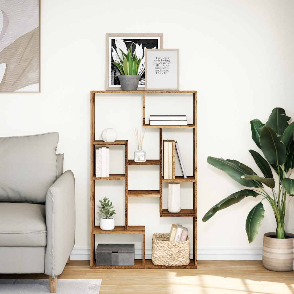vidaXL Bookcase Old Wood 72x20x120,5 cm Engineered Wood