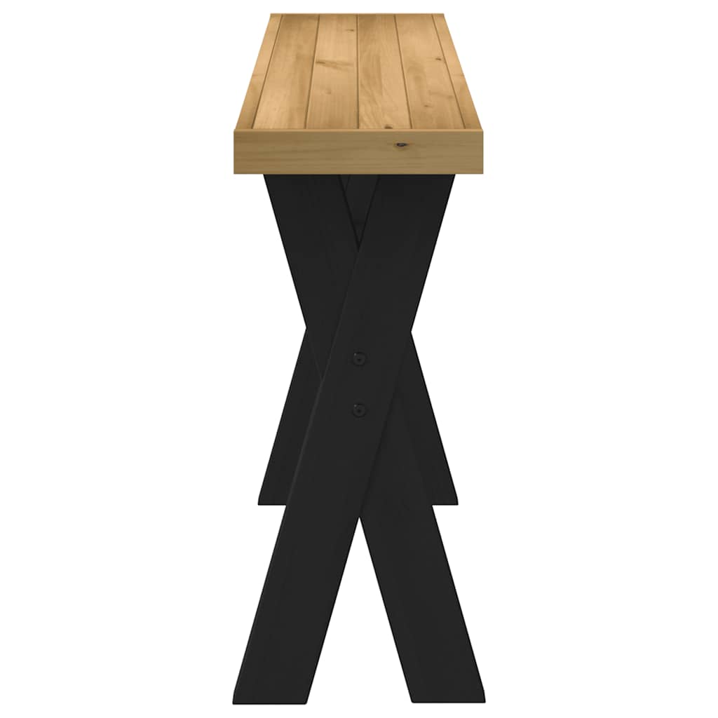 vidaXL Console Table NOAIN X-Shaped Legs 120x30x75 cm Solid Wood Pine