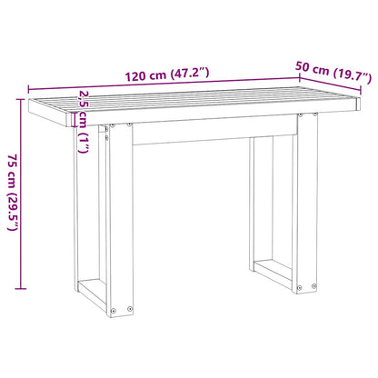 vidaXL Desk NOAIN U-Shaped Legs 120x50x75 cm Solid Wood Pine