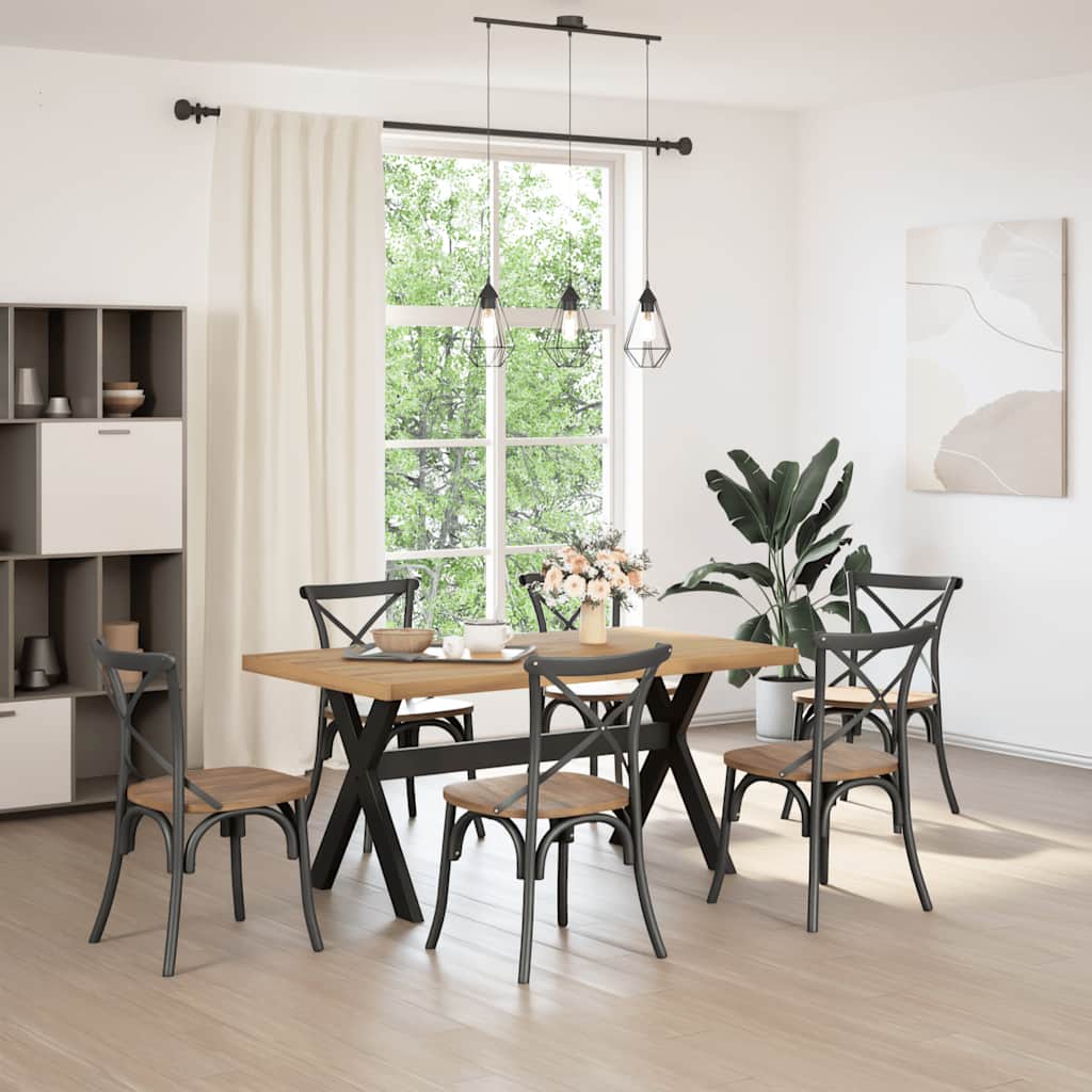 vidaXL Dining Table NOAIN X-Shaped Legs 160x90x75 cm Solid Wood Pine