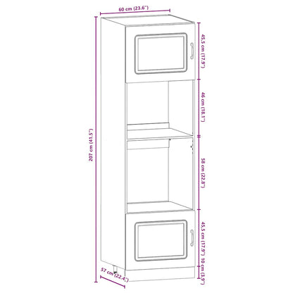 vidaXL 7 Piece Kitchen Cabinet Set Kalmar Black Engineered Wood