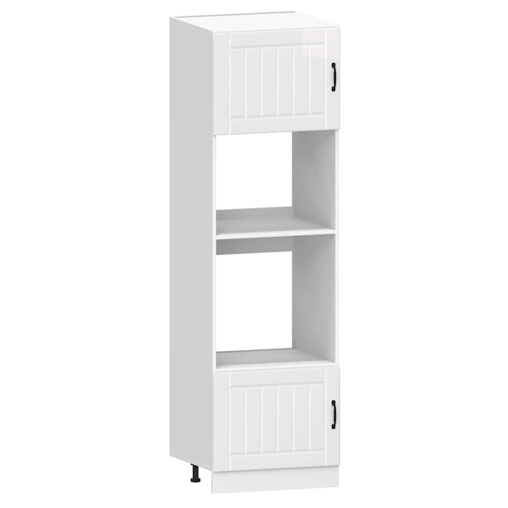 vidaXL 7 Piece Kitchen Cabinet Set Lucca High Gloss White Engineered Wood