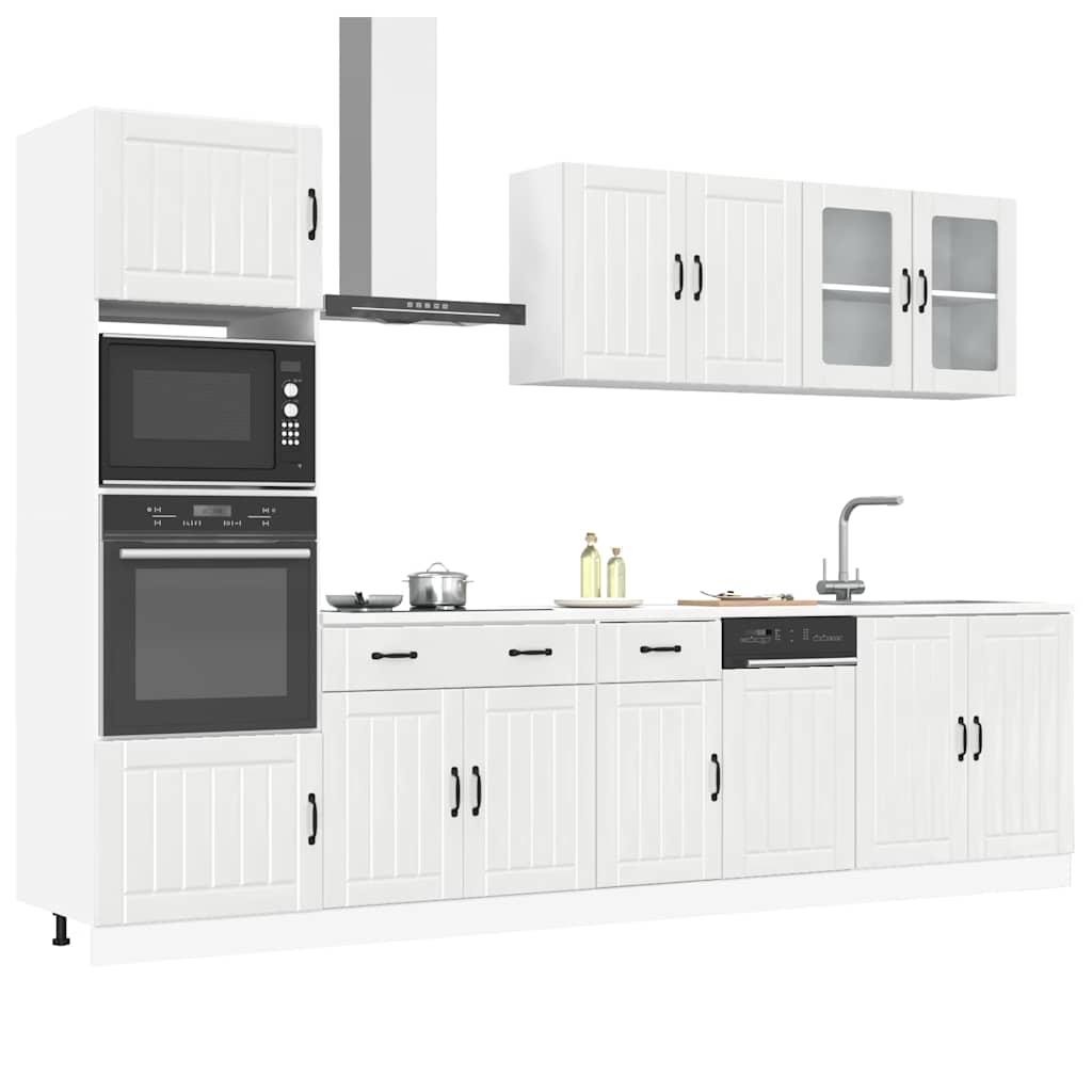 vidaXL 7 Piece Kitchen Cabinet Set Lucca High Gloss White Engineered Wood