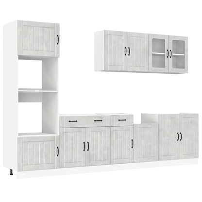 vidaXL 7 Piece Kitchen Cabinet Set Lucca Concrete Grey Engineered Wood