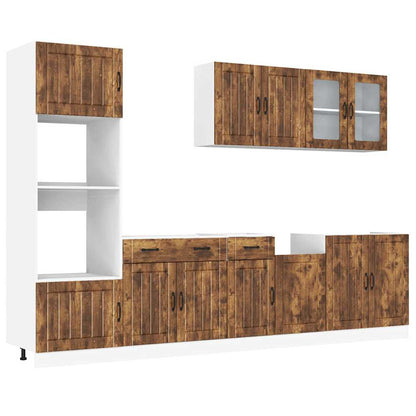 vidaXL 7 Piece Kitchen Cabinet Set Lucca Smoked Oak Engineered Wood