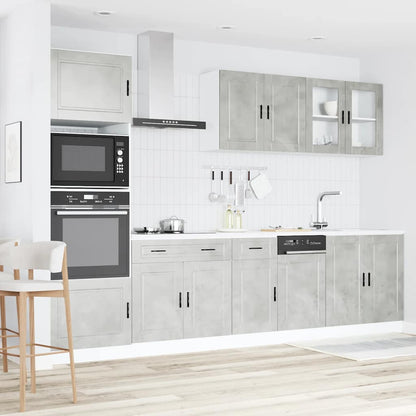 vidaXL 7 Piece Kitchen Cabinet Set Kalmar Concrete Grey Engineered Wood