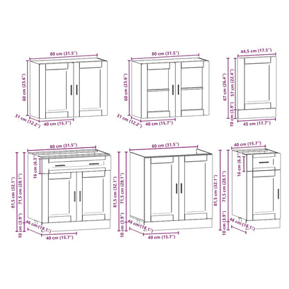 vidaXL 7 Piece Kitchen Cabinet Set Kalmar Concrete Grey Engineered Wood