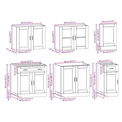 vidaXL 7 Piece Kitchen Cabinet Set Porto Old Wood Engineered Wood