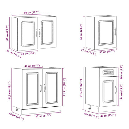 vidaXL 7 Piece Kitchen Cabinet Set Kalmar White Engineered Wood