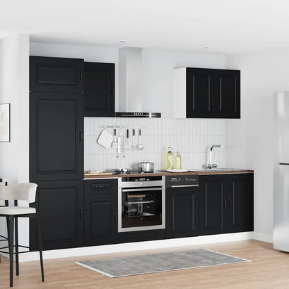 vidaXL 7 Piece Kitchen Cabinet Set "Kalmar" Black Engineered Wood