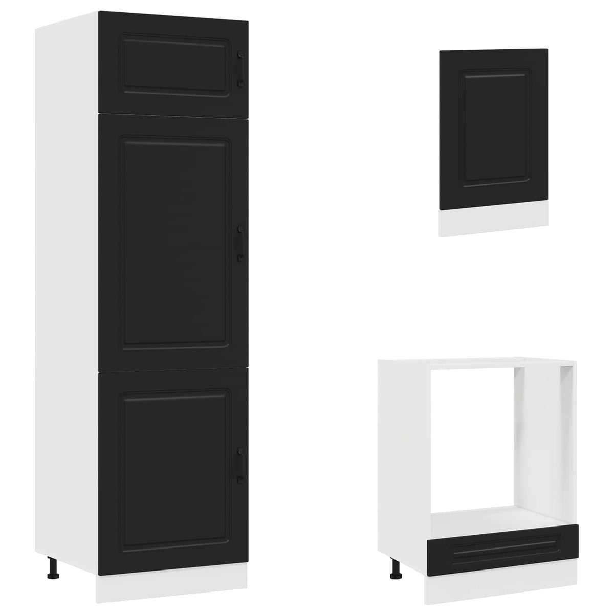 vidaXL 7 Piece Kitchen Cabinet Set "Kalmar" Black Engineered Wood