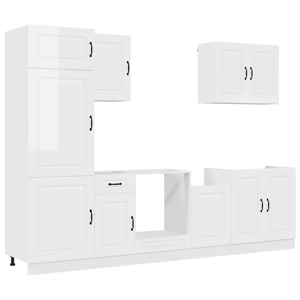 vidaXL 7 Piece Kitchen Cabinet Set "Kalmar" High Gloss White