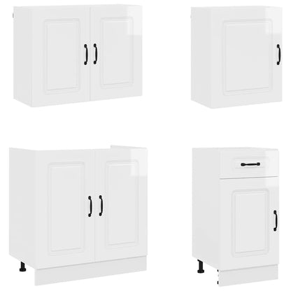 vidaXL 7 Piece Kitchen Cabinet Set "Kalmar" High Gloss White