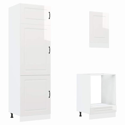 vidaXL 7 Piece Kitchen Cabinet Set Kalmar High Gloss White Engineered Wood
