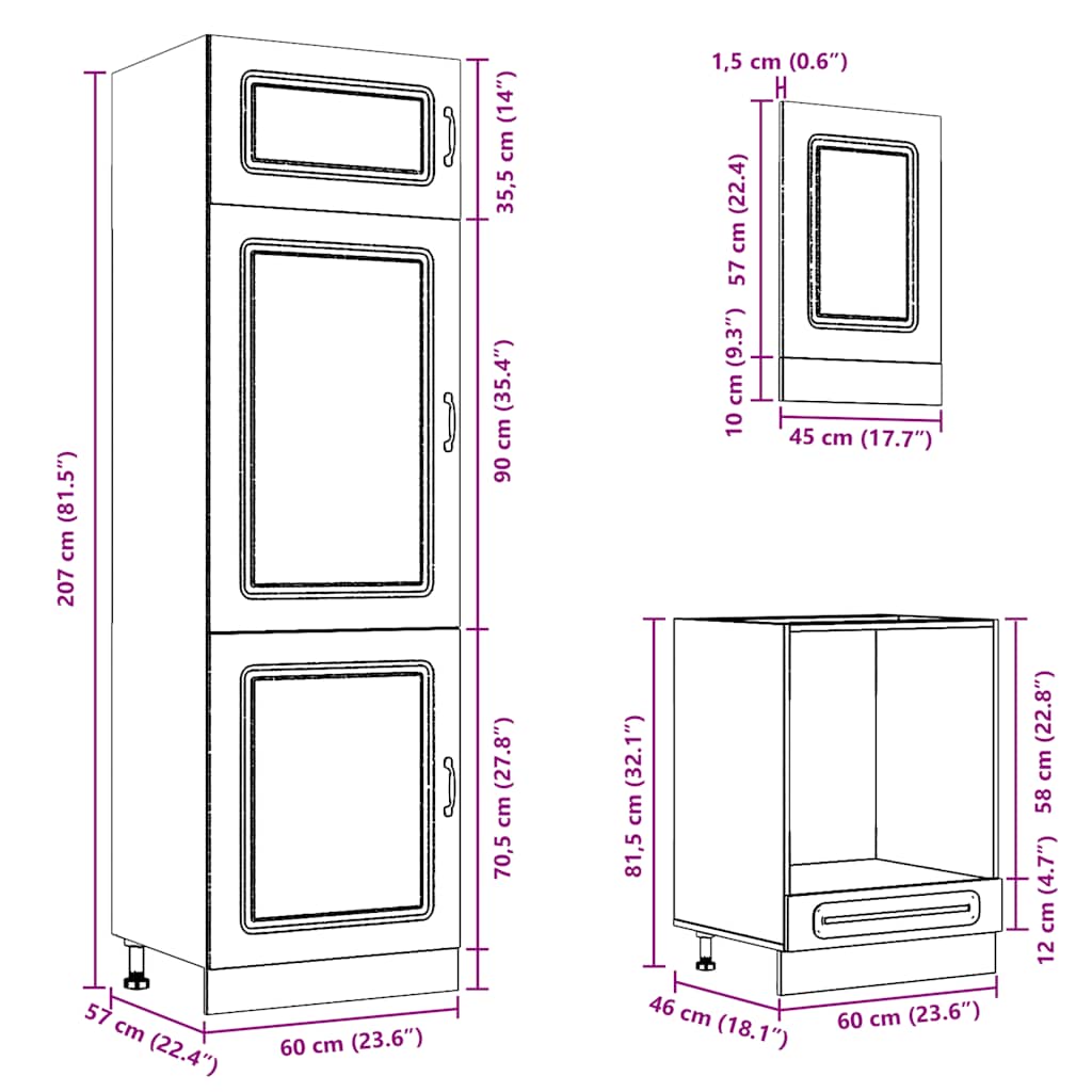 vidaXL 7 Piece Kitchen Cabinet Set Kalmar High Gloss White Engineered Wood