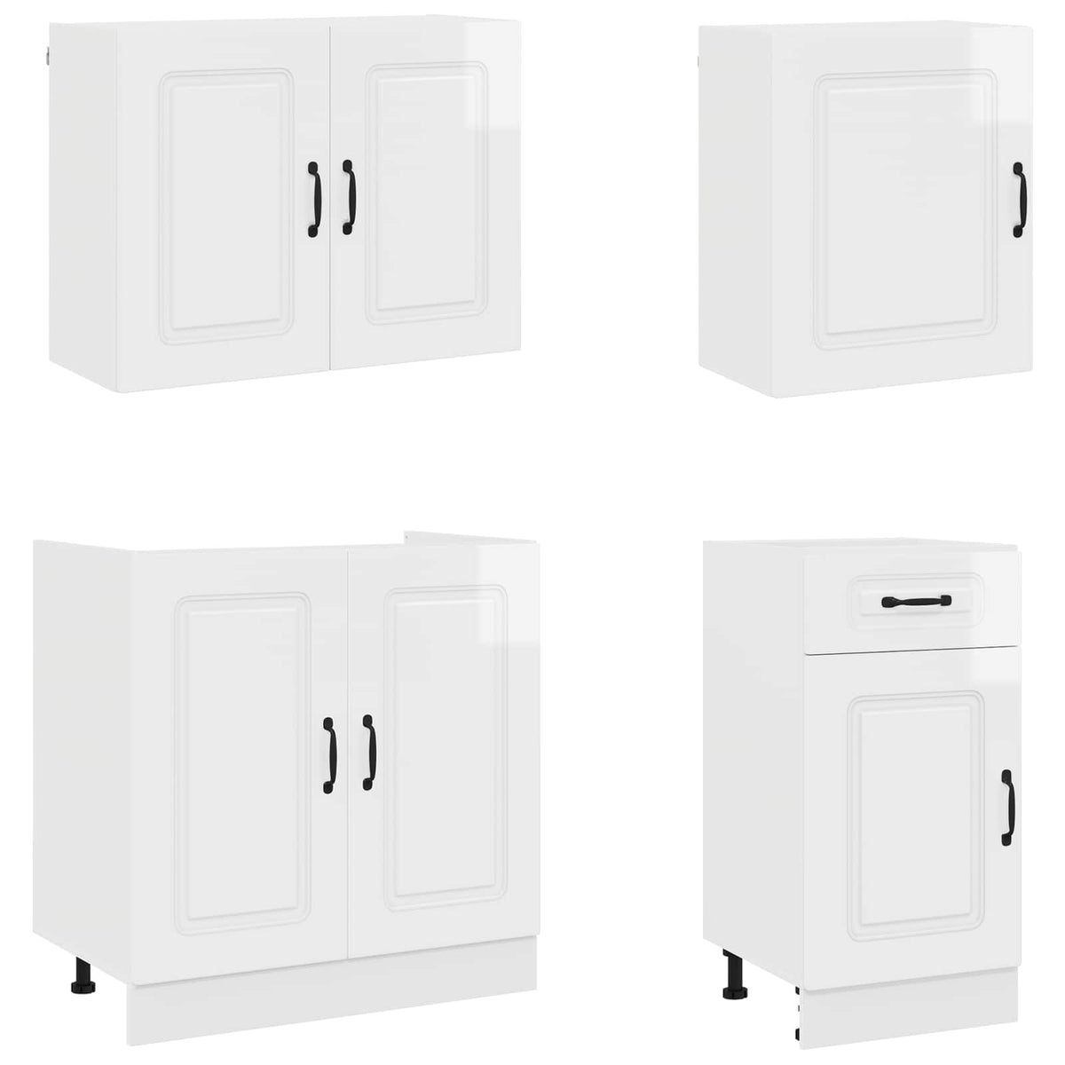 vidaXL 7 Piece Kitchen Cabinet Set "Kalmar" High Gloss White