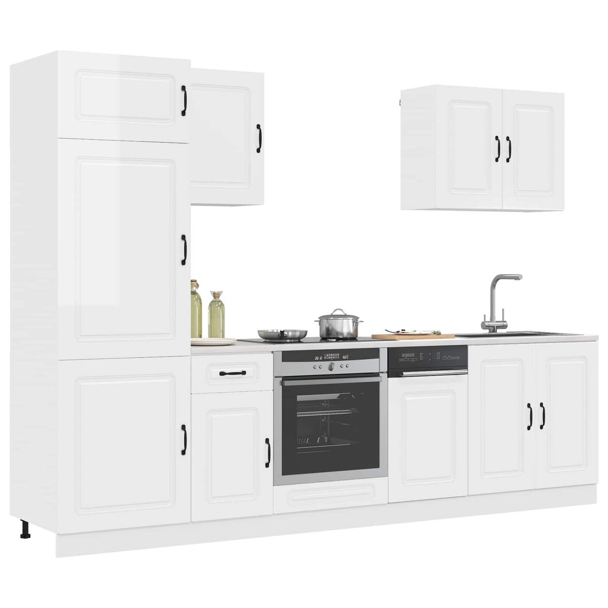 vidaXL 7 Piece Kitchen Cabinet Set "Kalmar" High Gloss White