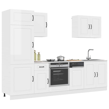vidaXL 7 Piece Kitchen Cabinet Set "Kalmar" High Gloss White