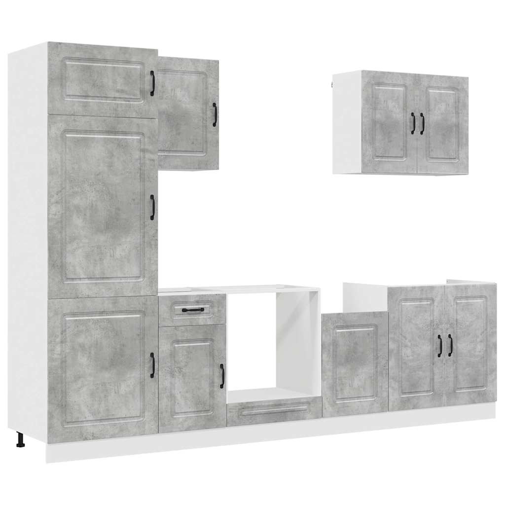vidaXL 7 Piece Kitchen Cabinet Set "Kalmar" Concrete Grey