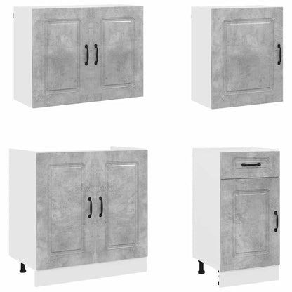 vidaXL 7 Piece Kitchen Cabinet Set "Kalmar" Concrete Grey