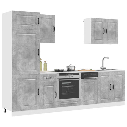 vidaXL 7 Piece Kitchen Cabinet Set "Kalmar" Concrete Grey