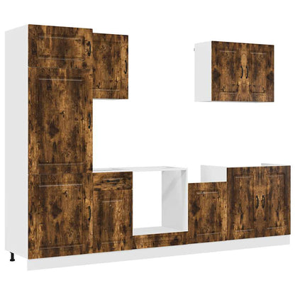 vidaXL 7 Piece Kitchen Cabinet Set "Kalmar" Smoked Oak Engineered Wood