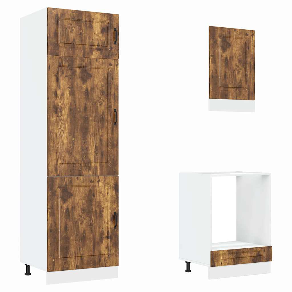 vidaXL 7 Piece Kitchen Cabinet Set Kalmar Smoked Oak Engineered Wood
