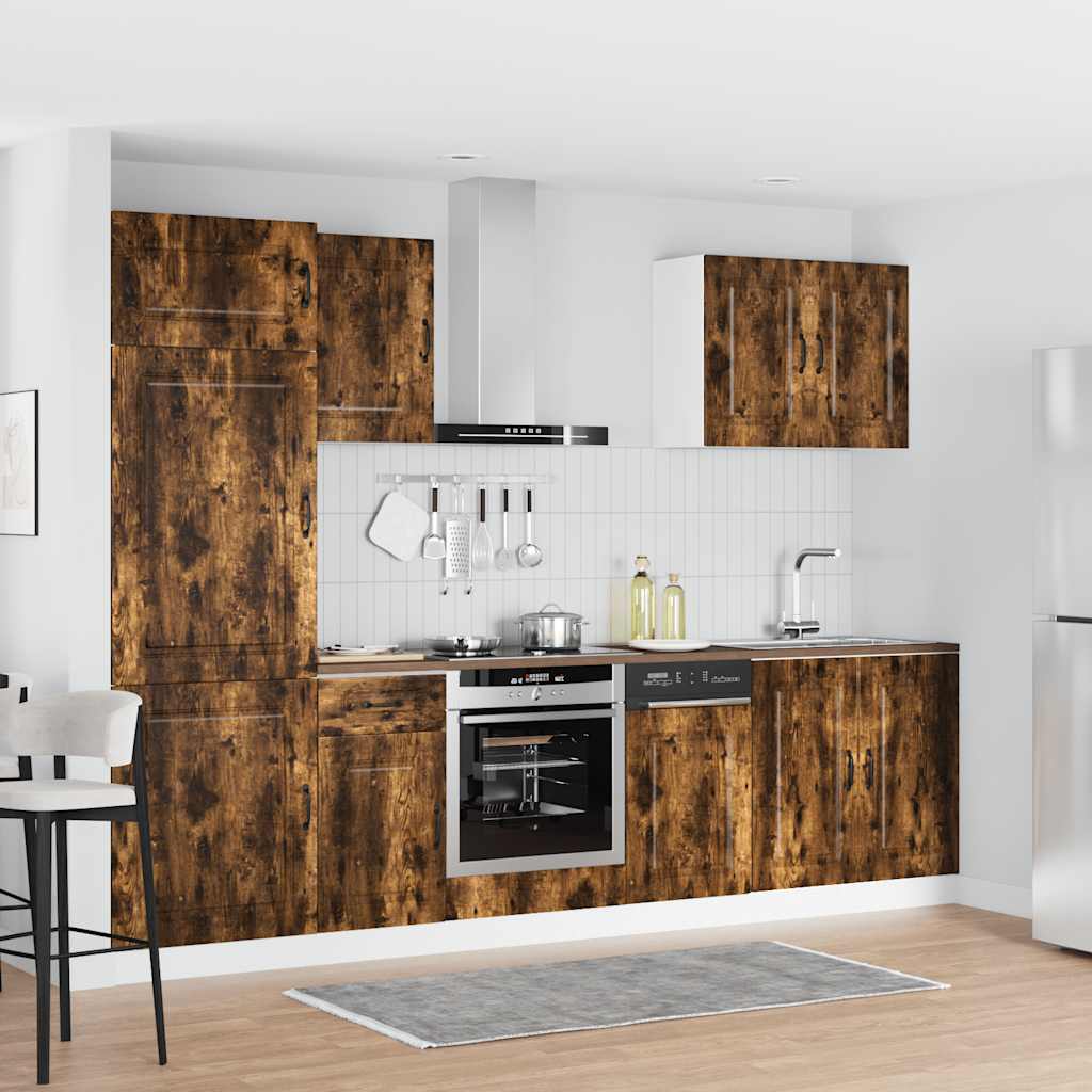 vidaXL 7 Piece Kitchen Cabinet Set "Kalmar" Smoked Oak Engineered Wood