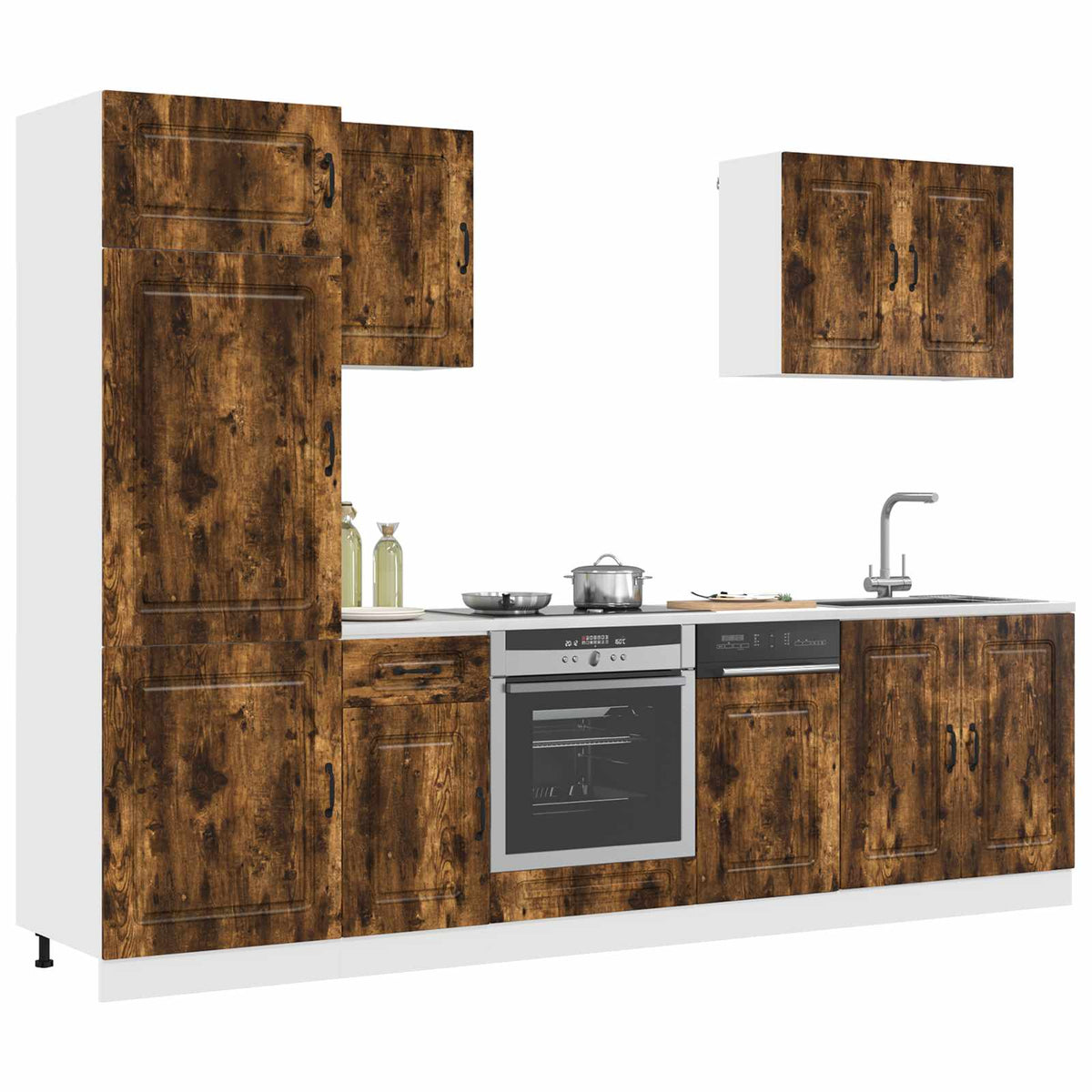 vidaXL 7 Piece Kitchen Cabinet Set "Kalmar" Smoked Oak Engineered Wood