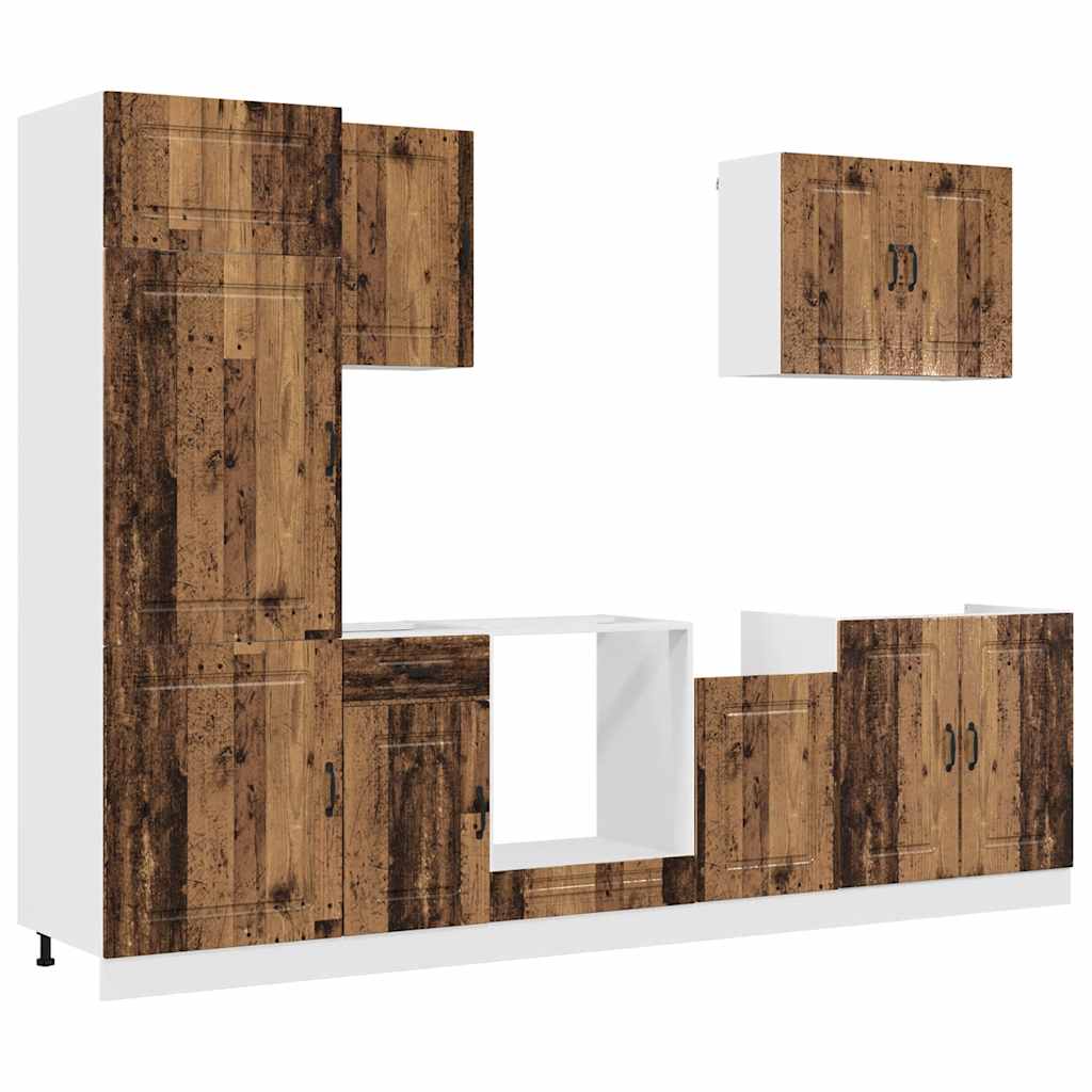 vidaXL 7 Piece Kitchen Cabinet Set "Kalmar" Old Wood Engineered Wood