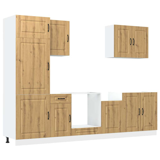 vidaXL 7 Piece Kitchen Cabinet Set Kalmar Artisan Oak Engineered Wood