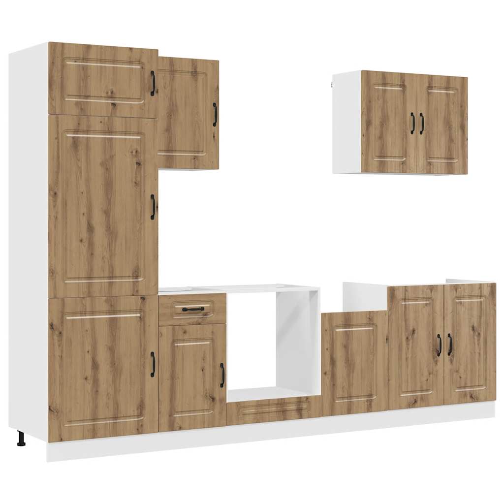vidaXL 7 Piece Kitchen Cabinet Set "Kalmar" Artisan Oak Engineered Wood