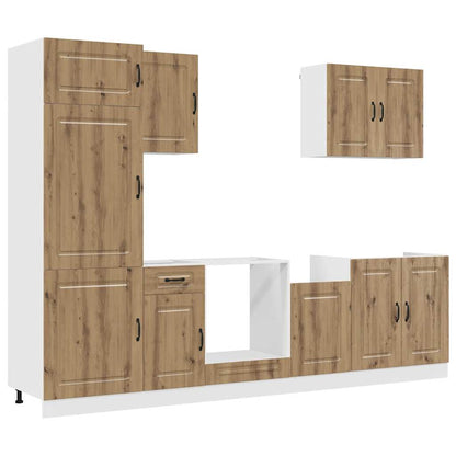 vidaXL 7 Piece Kitchen Cabinet Set "Kalmar" Artisan Oak Engineered Wood