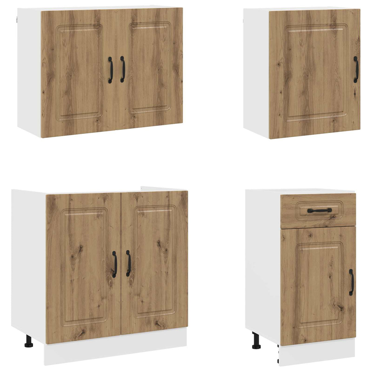 vidaXL 7 Piece Kitchen Cabinet Set "Kalmar" Artisan Oak Engineered Wood