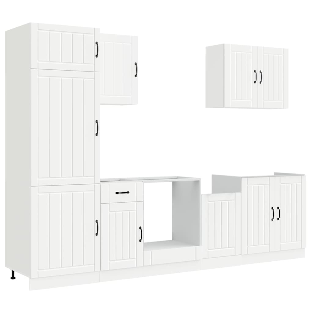 vidaXL 7 Piece Kitchen Cabinet Set "Lucca" White Engineered Wood