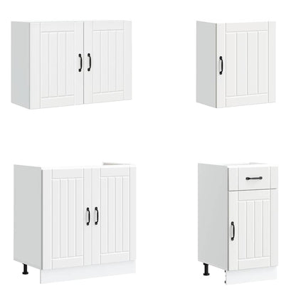 vidaXL 7 Piece Kitchen Cabinet Set Lucca White Engineered Wood