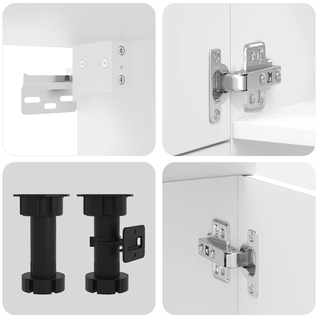 vidaXL 7 Piece Kitchen Cabinet Set Lucca White Engineered Wood