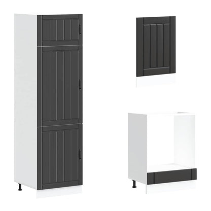 vidaXL 7 Piece Kitchen Cabinet Set Lucca Black Engineered Wood