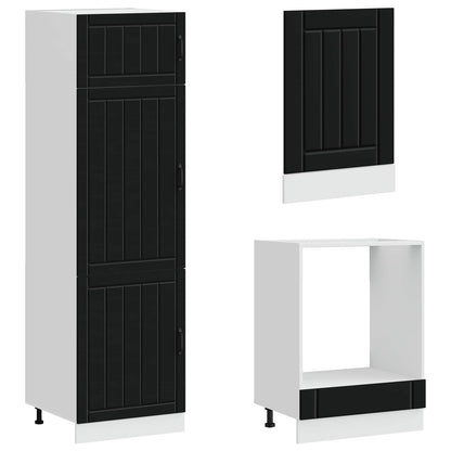 vidaXL 7 Piece Kitchen Cabinet Set "Lucca" Black Engineered Wood